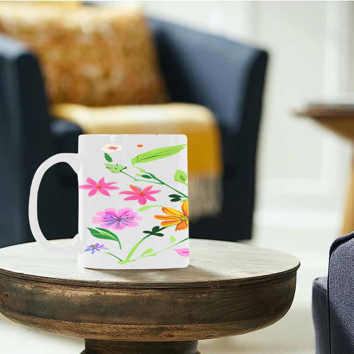Quality Mug, coffee mug, tea cup, Bright florals, Set 2, design 67