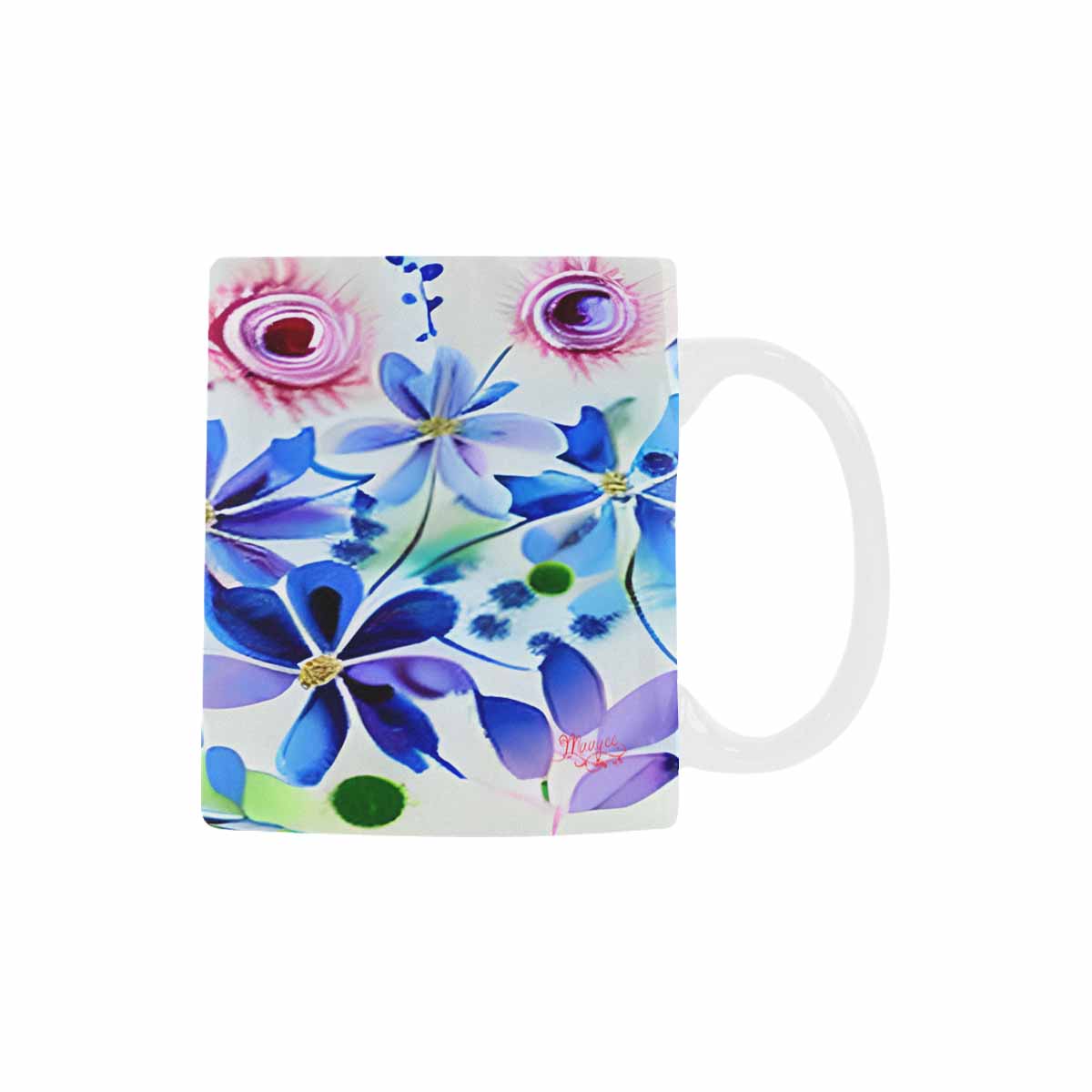 USA made Quality Mug, coffee mug, tea cup, Bright florals, Set 1, Design 8