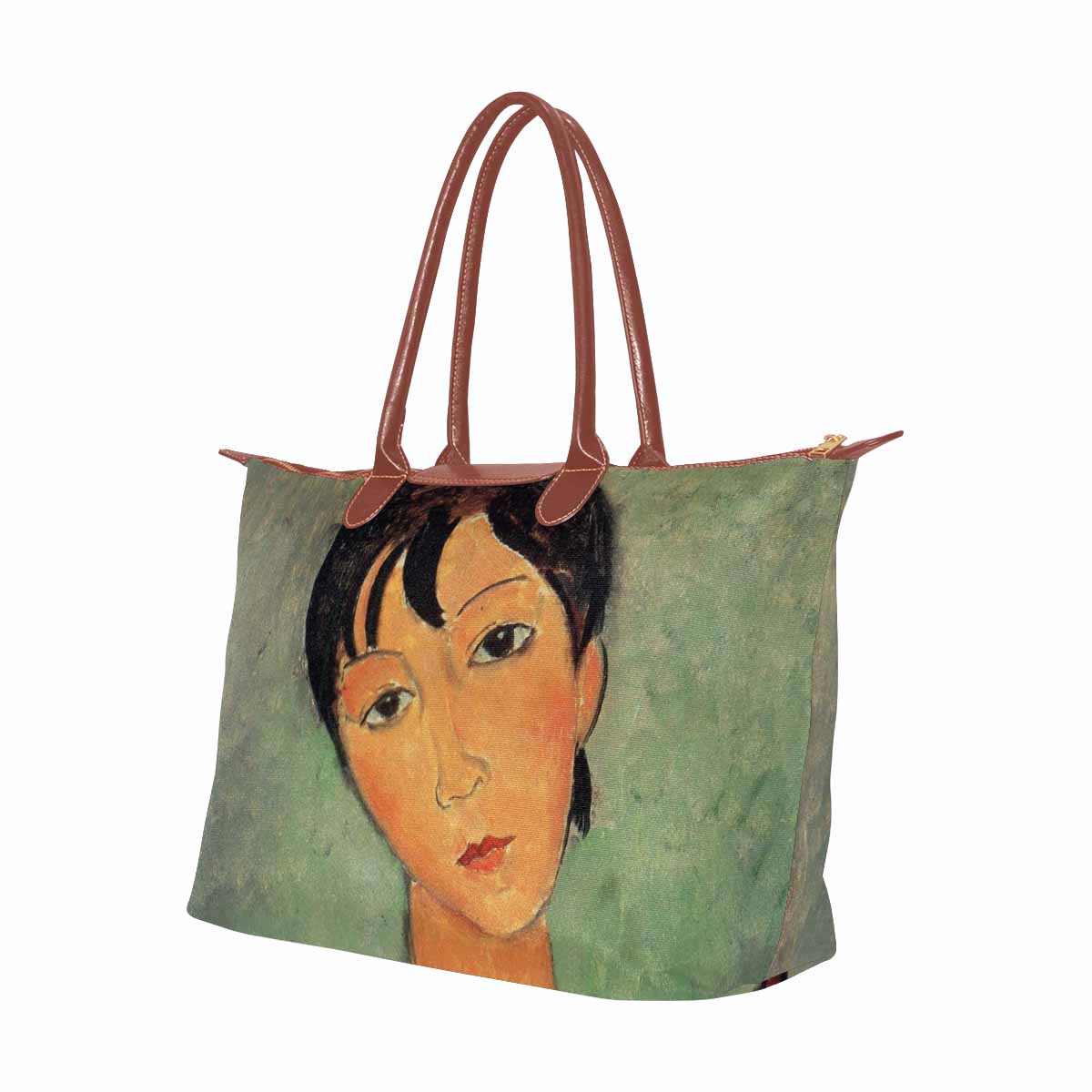 Classic handbag, Modigliani design, choice of 2 colors, Girl with a black robe