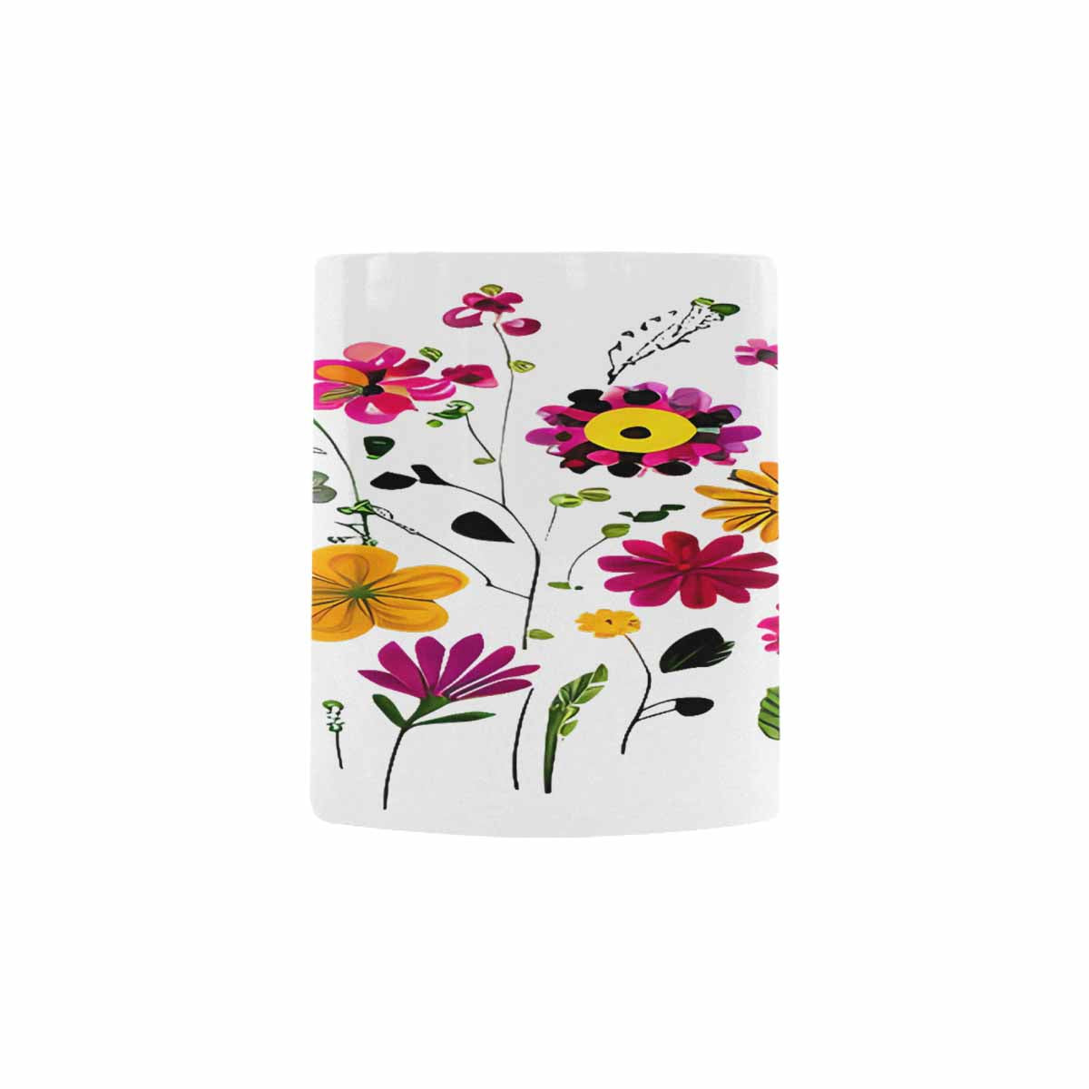 USA made Quality Mug, coffee mug, tea cup, Bright florals, Set 2, design 77