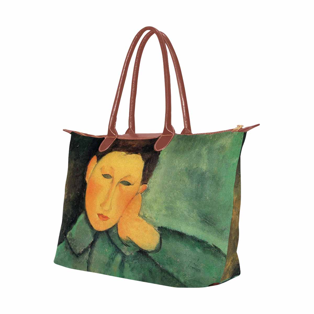 Classic handbag, Modigliani design, choice of 2 colors, Boy in a blue jacket version 1 & 2