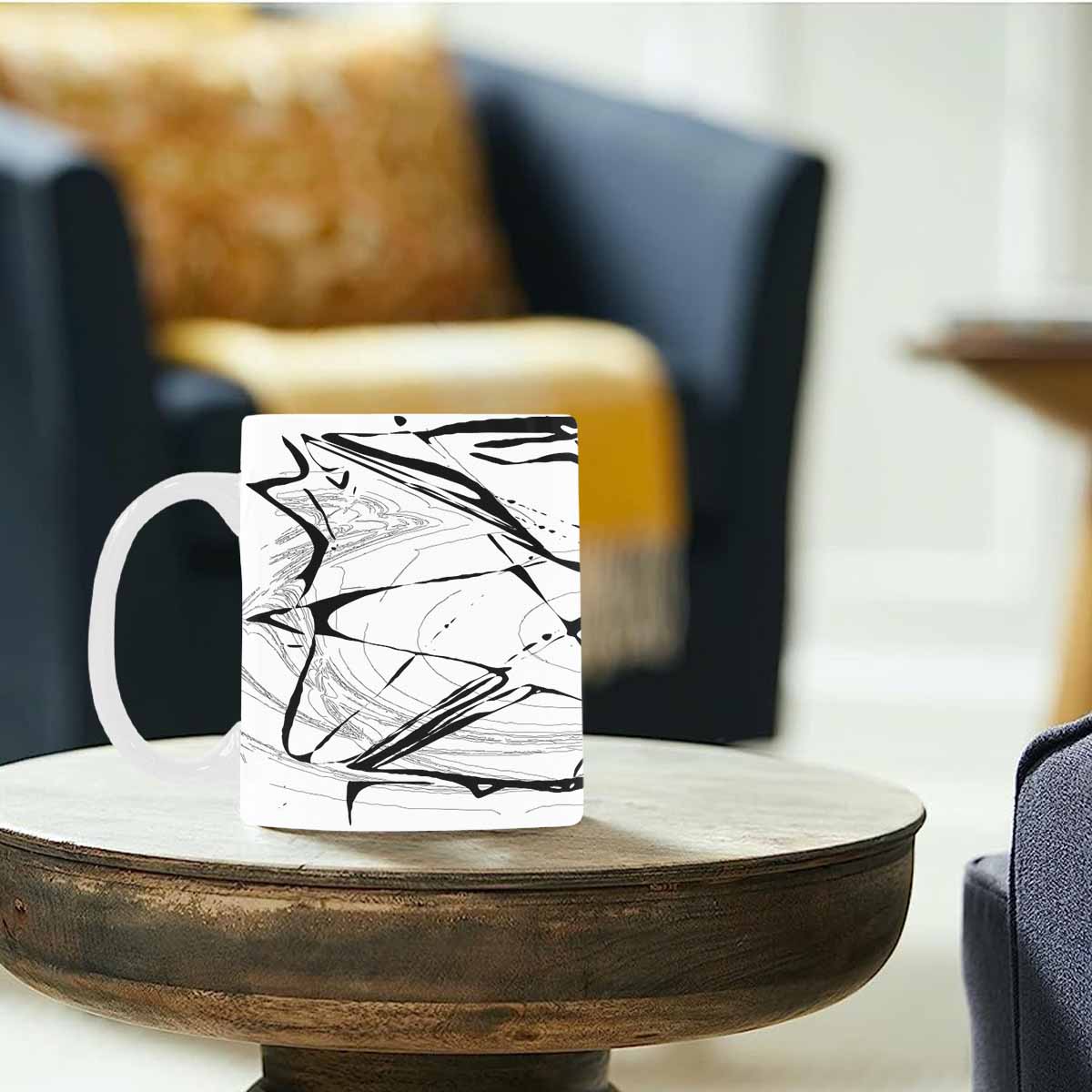 Quality Mug, coffee mug, tea cup, B & W Abstract, Set 1, design 108