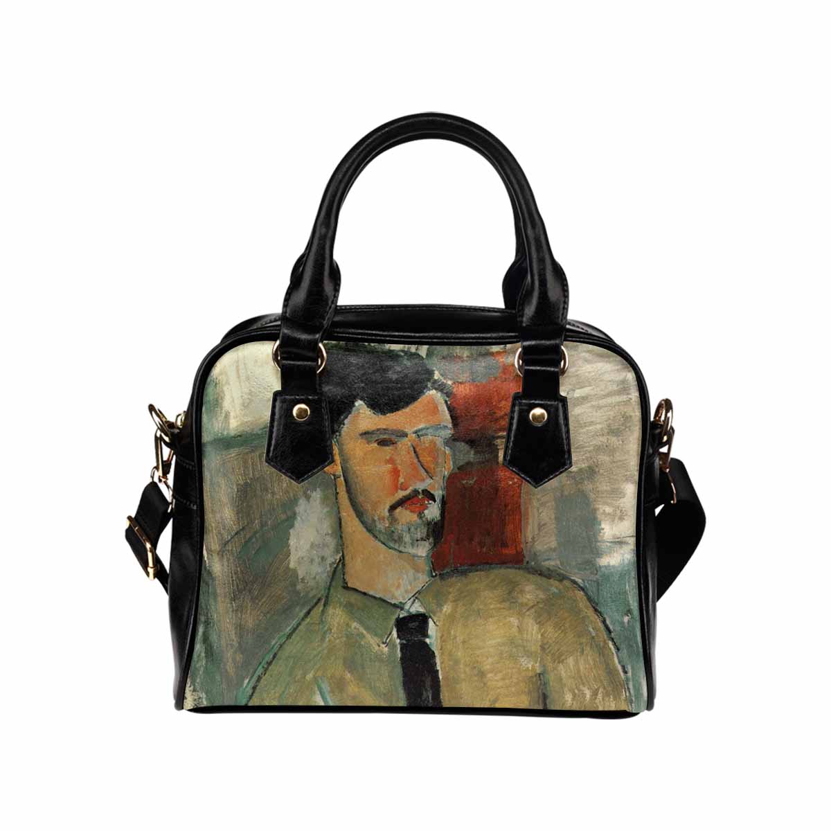 Shoulder PU Leather handbag, Modigliani design, choice of 2 colors, Henri Laurens