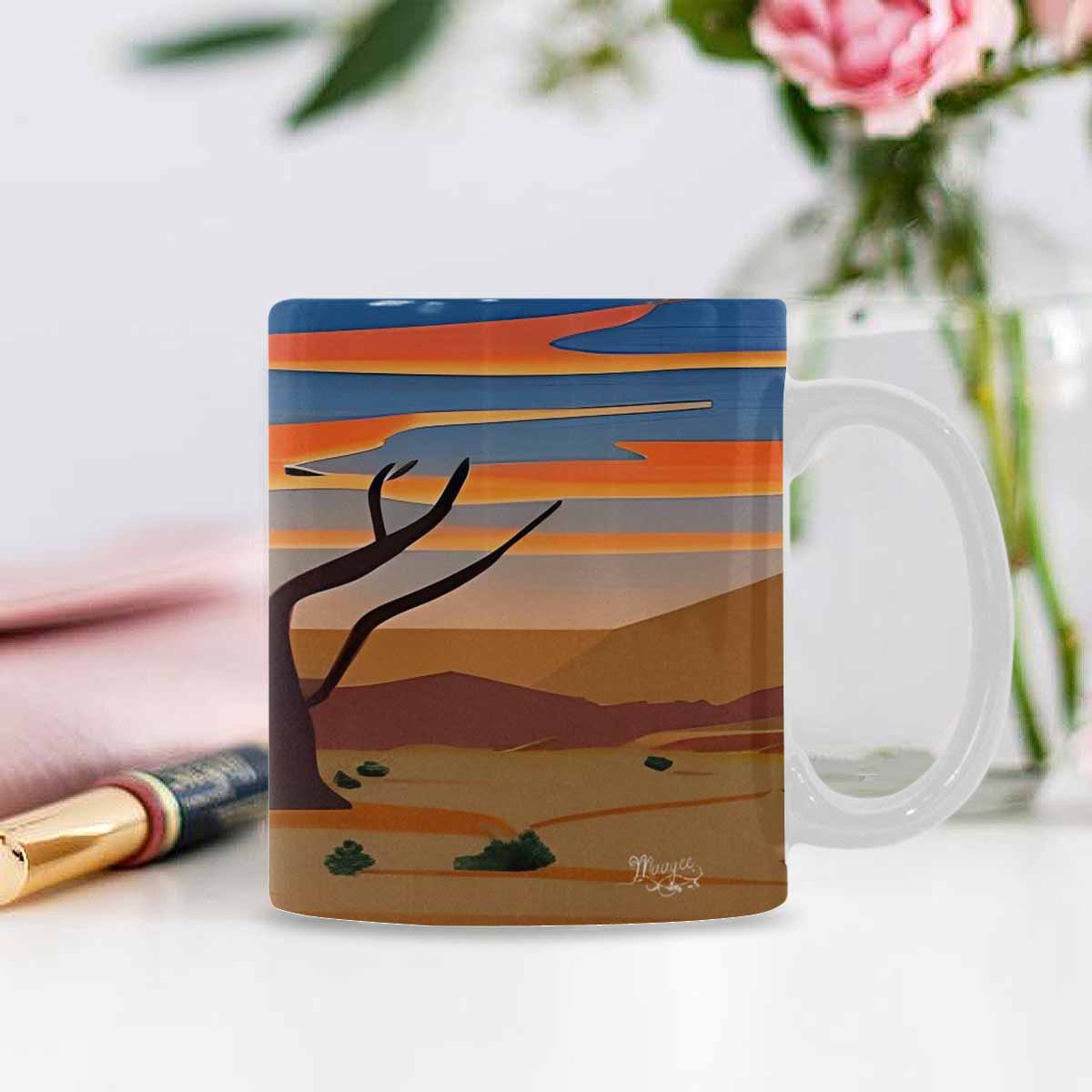 Coffee Mug, tea cup, desert scene, design 82