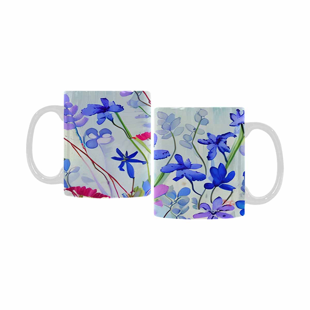 Quality Mug, coffee mug, tea cup, Bright florals, Set 1, Design 17