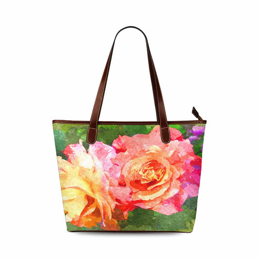 Classic Fabric handbag, watercolor floral, design 218