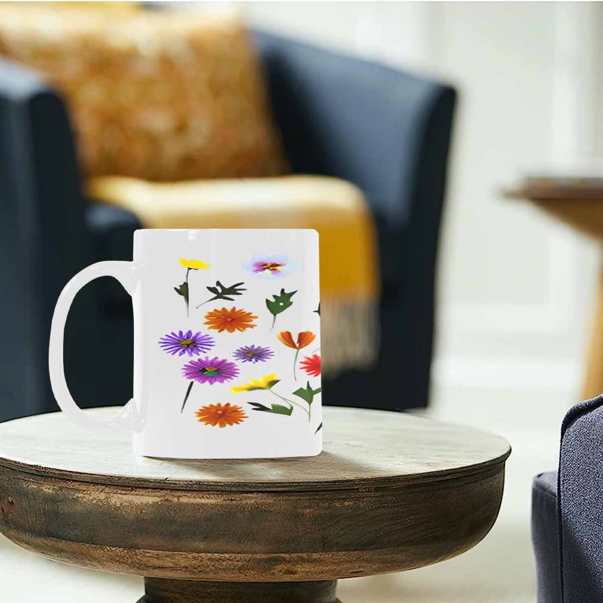 Quality Mug, coffee mug, tea cup, Bright florals, Set 2, design 73