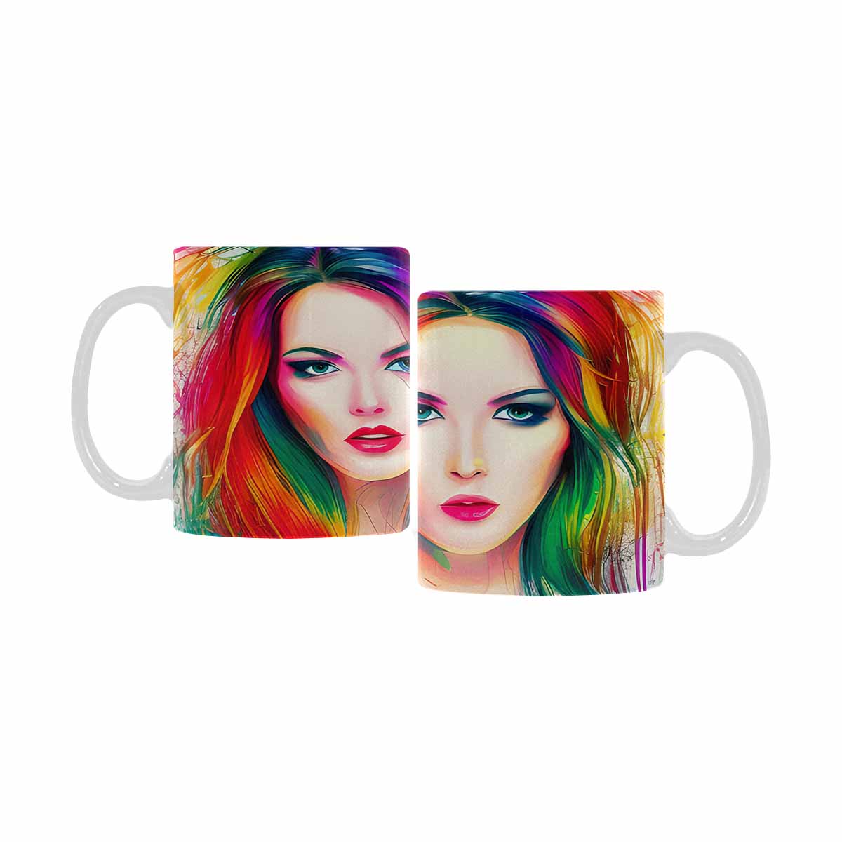 Coffee Mug, tea cup,caucasian Face, design 11