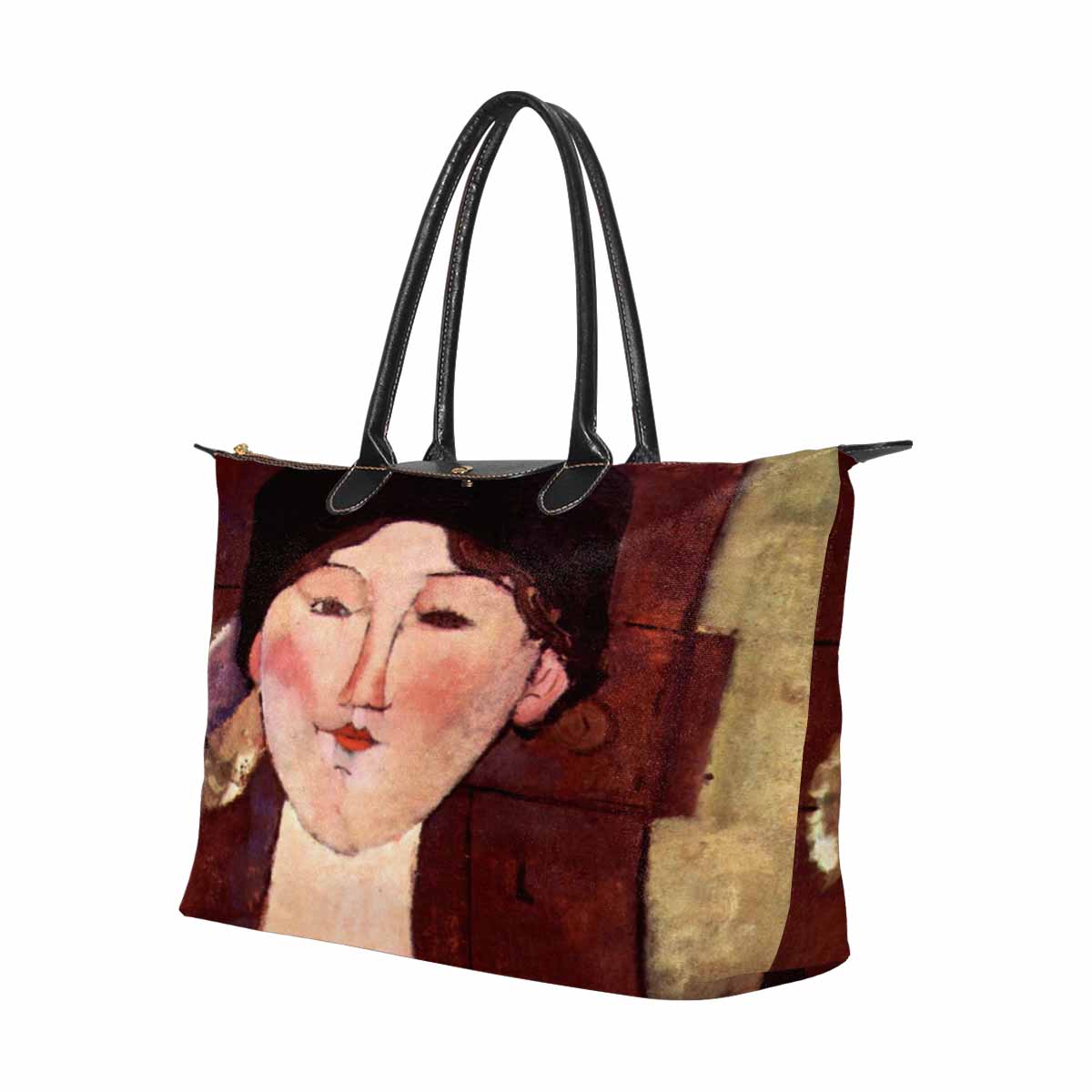 Classic handbag, Modigliani design, choice of 2 colors, Portrait of Beatrice Hastings