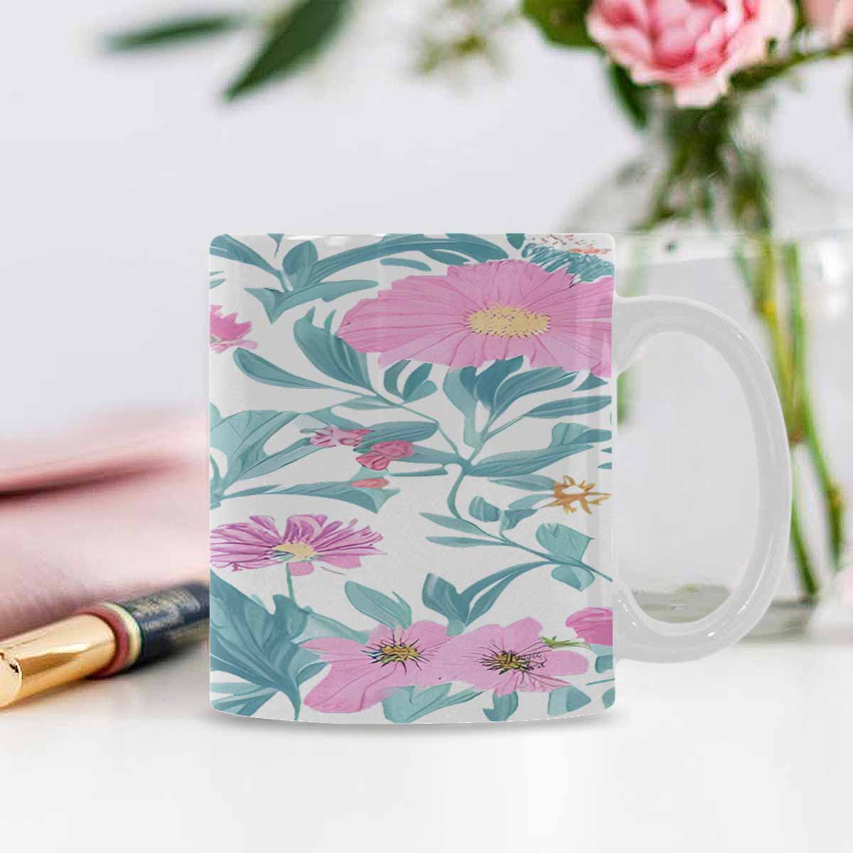 Quality Mug, coffee mug, tea cup, Bright florals, Set 2, design 33