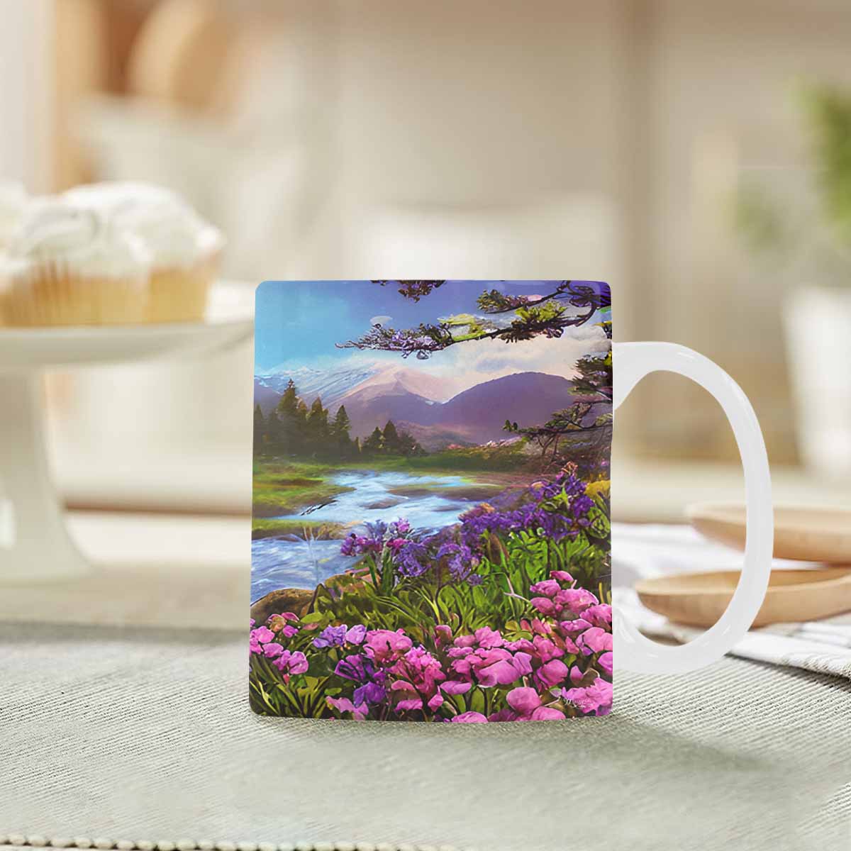 Rivers & Mountains Landscape mugs, set 1 design 18