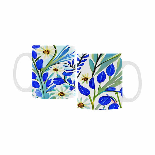 USA made Quality Mug, coffee mug, tea cup, Bright florals, Set 1, Design 12