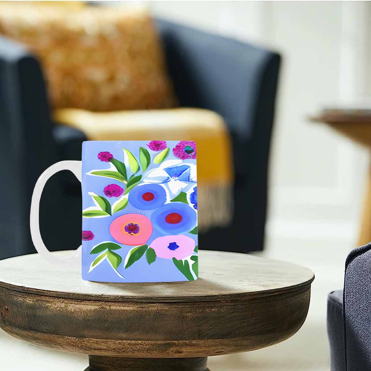 Quality Mug, coffee mug, tea cup, Bright florals, Set 1, Design 109