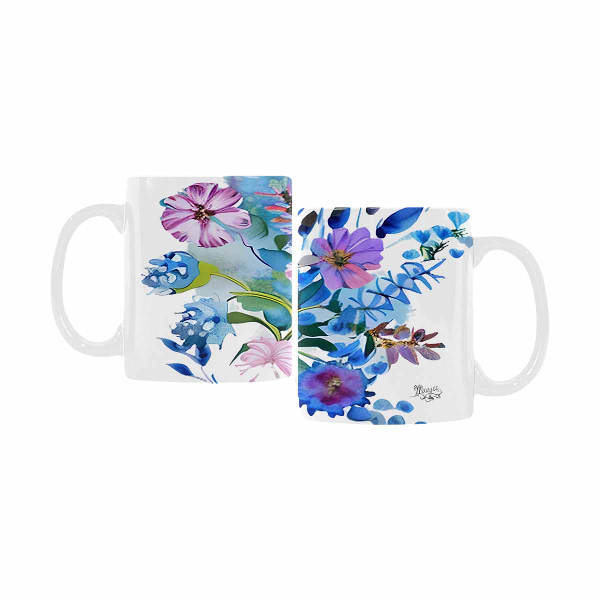 USA made Quality Mug, coffee mug, tea cup, Bright florals, Set 1A, Design 20