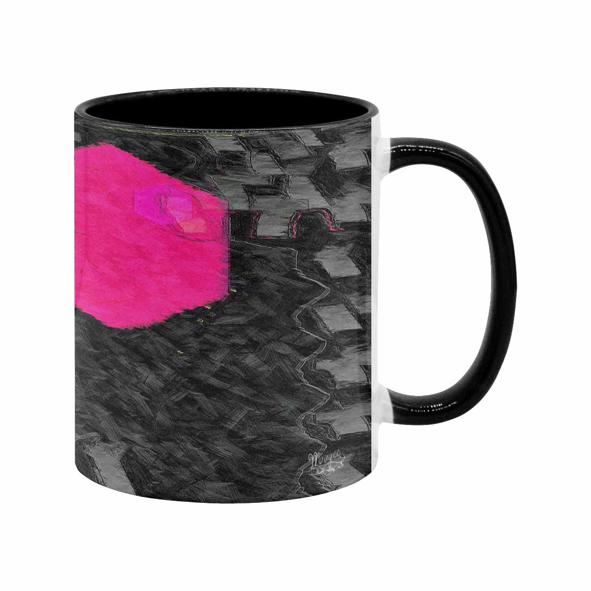 Coffee Mug, tea cup, black core, abstract, design 40