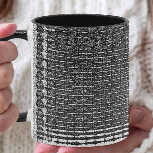 Coffee Mug, tea cup, black core, abstract, design 126