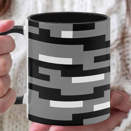 Coffee Mug, tea cup, black core, abstract, design 22