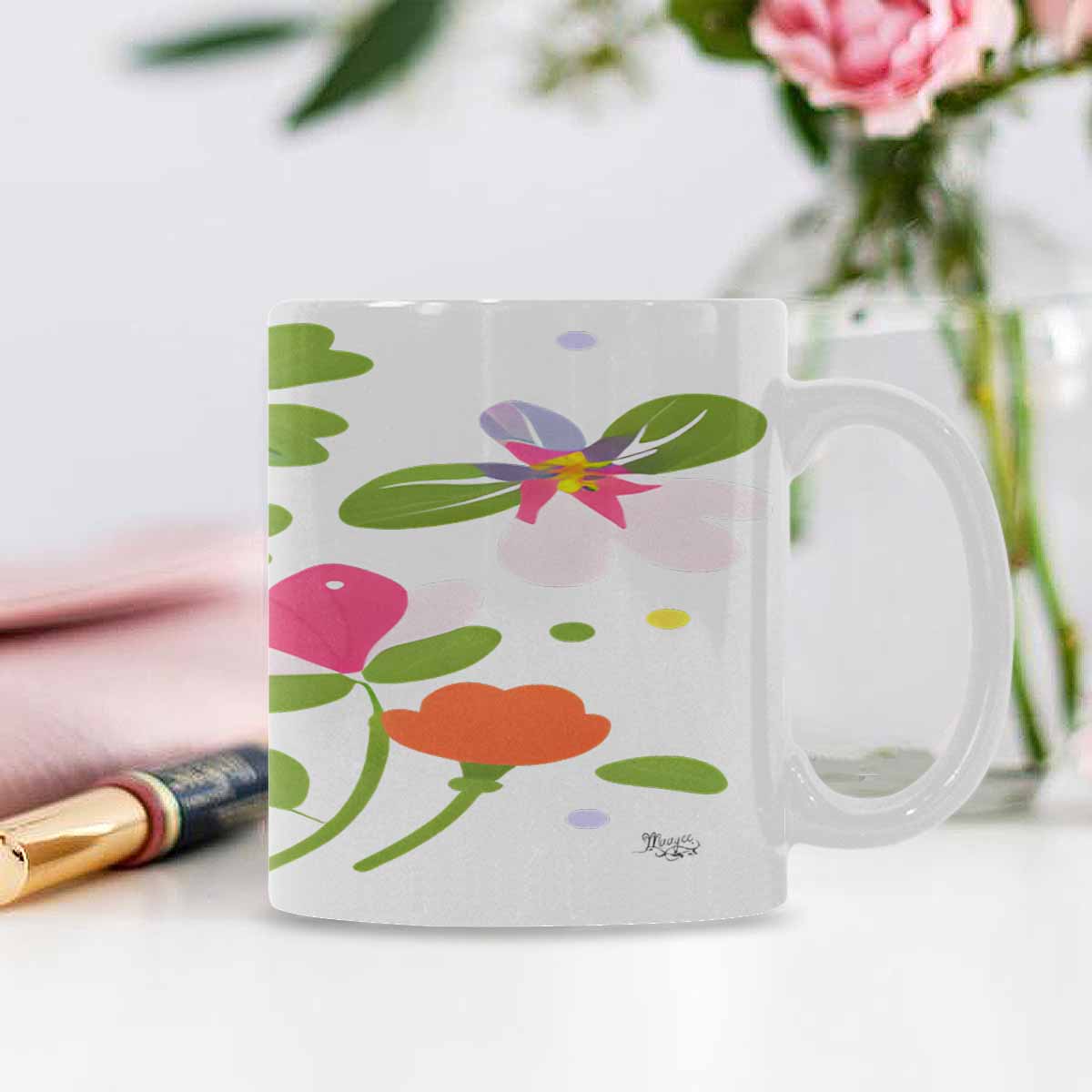 Quality Mug, coffee mug, tea cup, Bright florals, Set 2, design 62