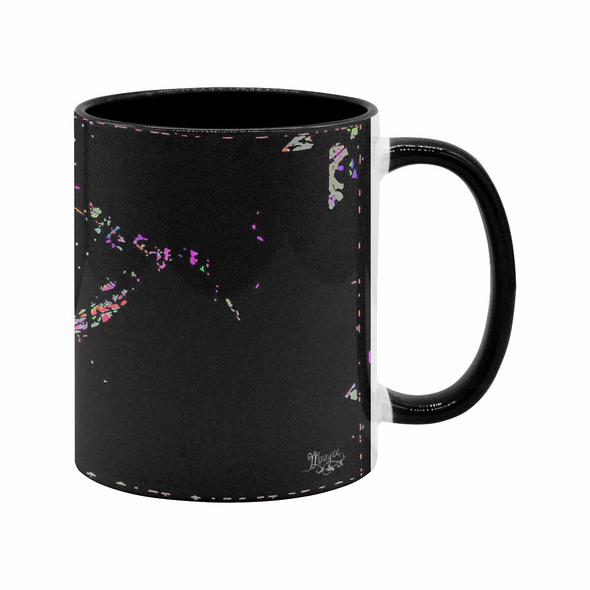 Coffee Mug, tea cup, black core, abstract, design 29