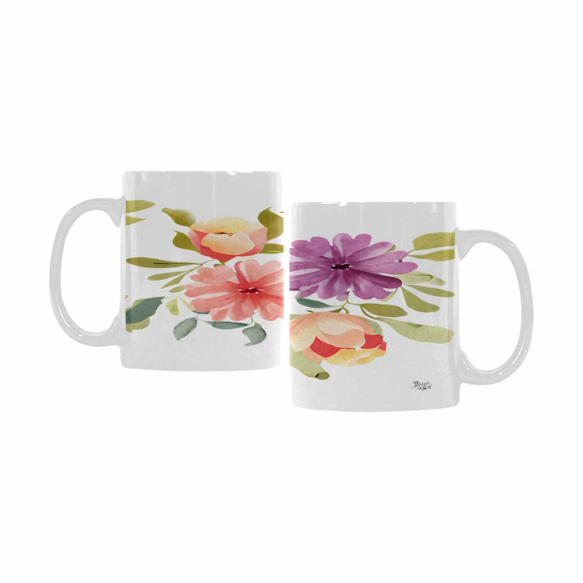 Quality Mug, coffee mug, tea cup, Bright florals, Set 2, design 42