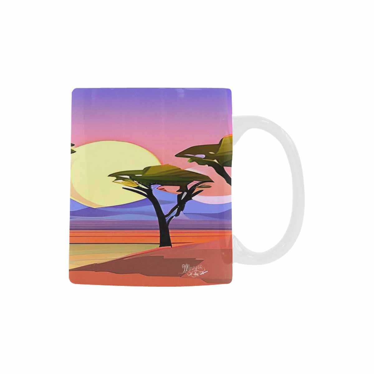 Coffee Mug, tea cup, desert scene, design 42