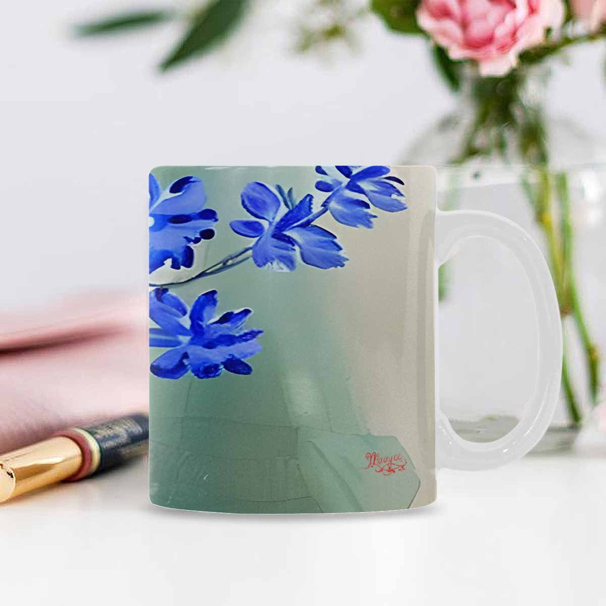 USA made Quality Mug, coffee mug, tea cup, Bright florals, Set 1, Design 77