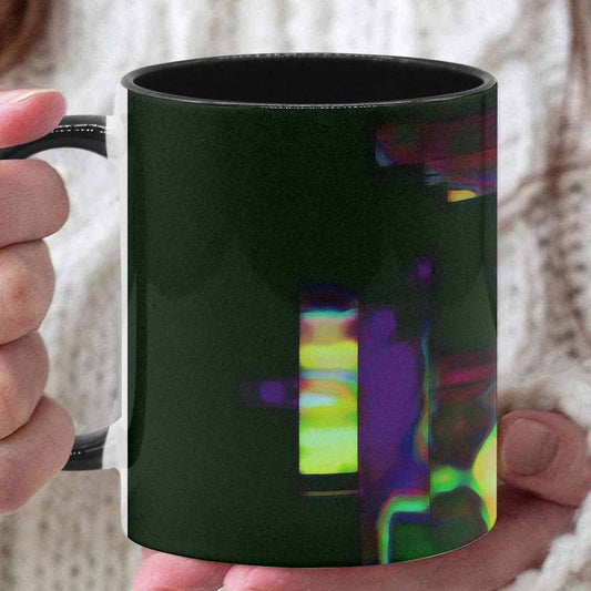 Coffee Mug, tea cup, black core, abstract, design 37