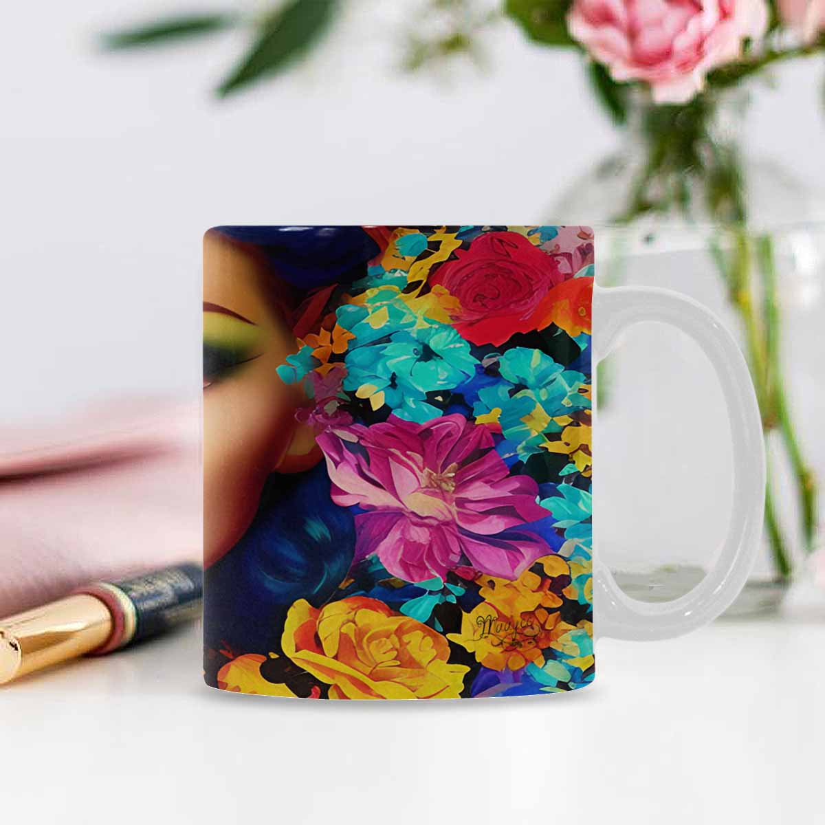 Coffee Mug, tea cup,caucasian Face, design 41