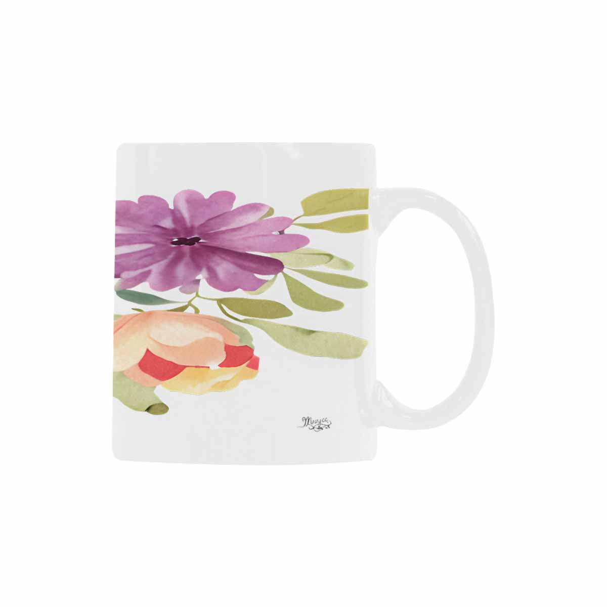 USA made Quality Mug, coffee mug, tea cup, Bright florals, Set 2, design 42