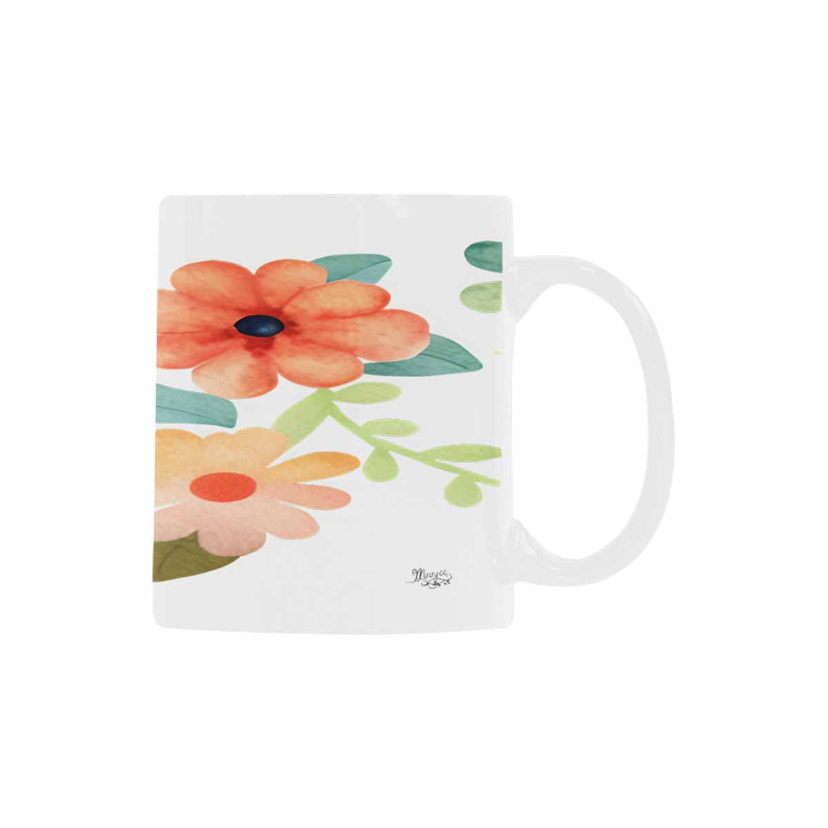 USA made Quality Mug, coffee mug, tea cup, Bright florals, Set 2, design 40