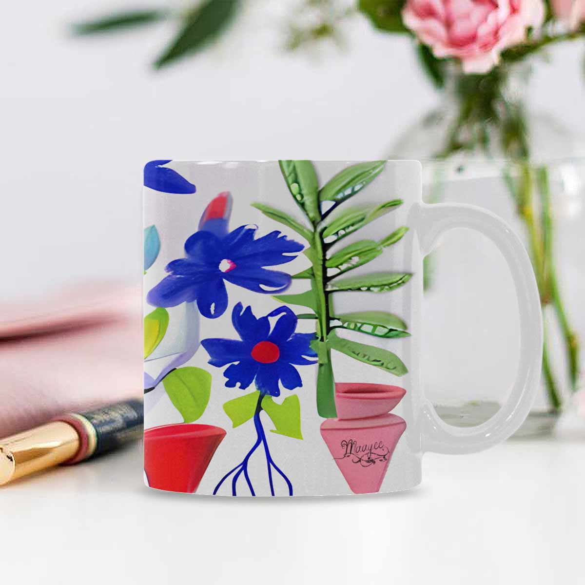 Quality Mug, coffee mug, tea cup, Bright florals, Set 1, Design 113