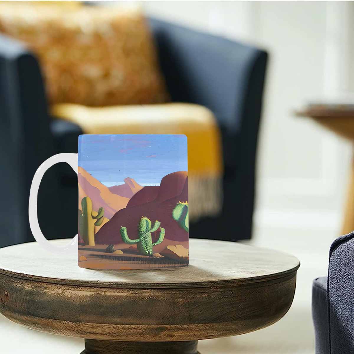 Coffee Mug, tea cup, desert scene, design 26