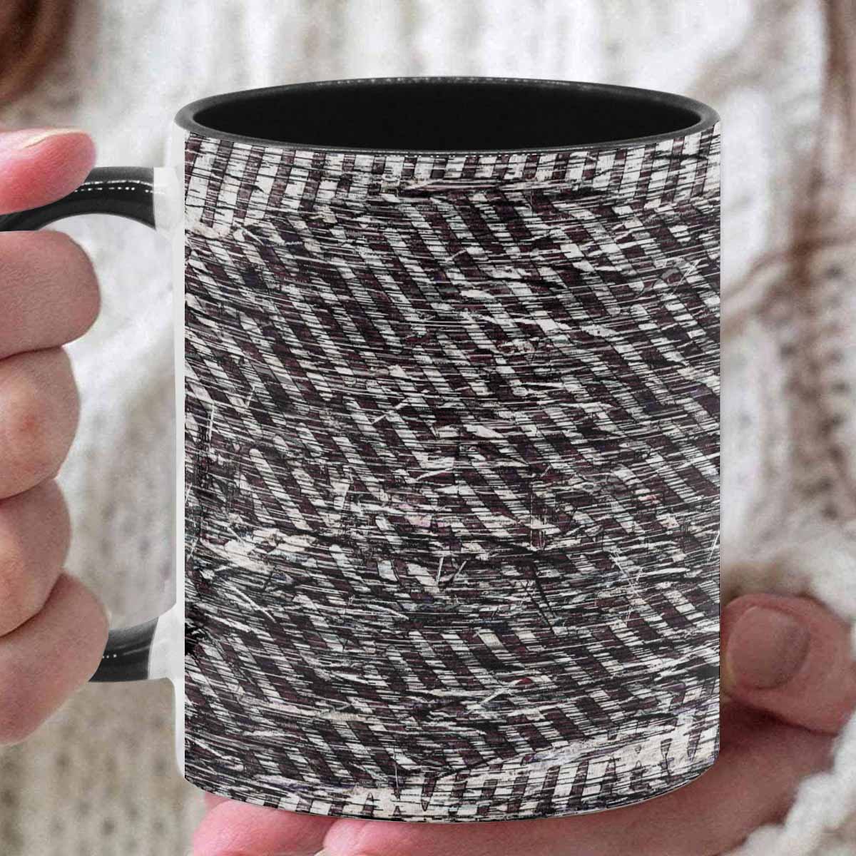 Coffee Mug, tea cup, black core, abstract, design 133