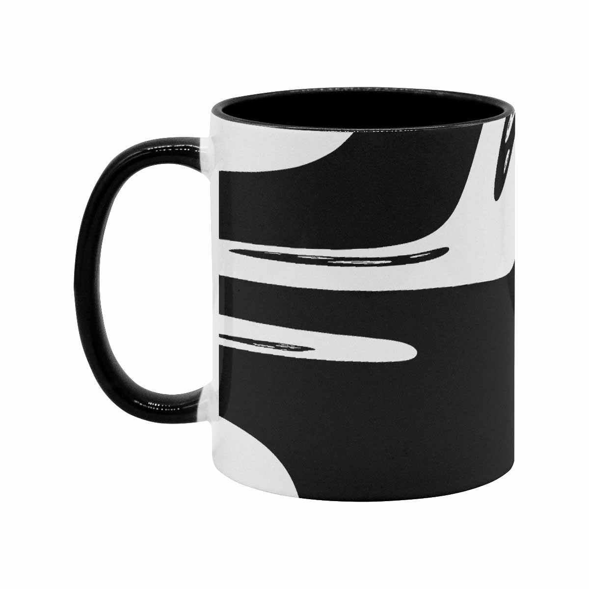 Coffee Mug, tea cup, black core, abstract, design 9