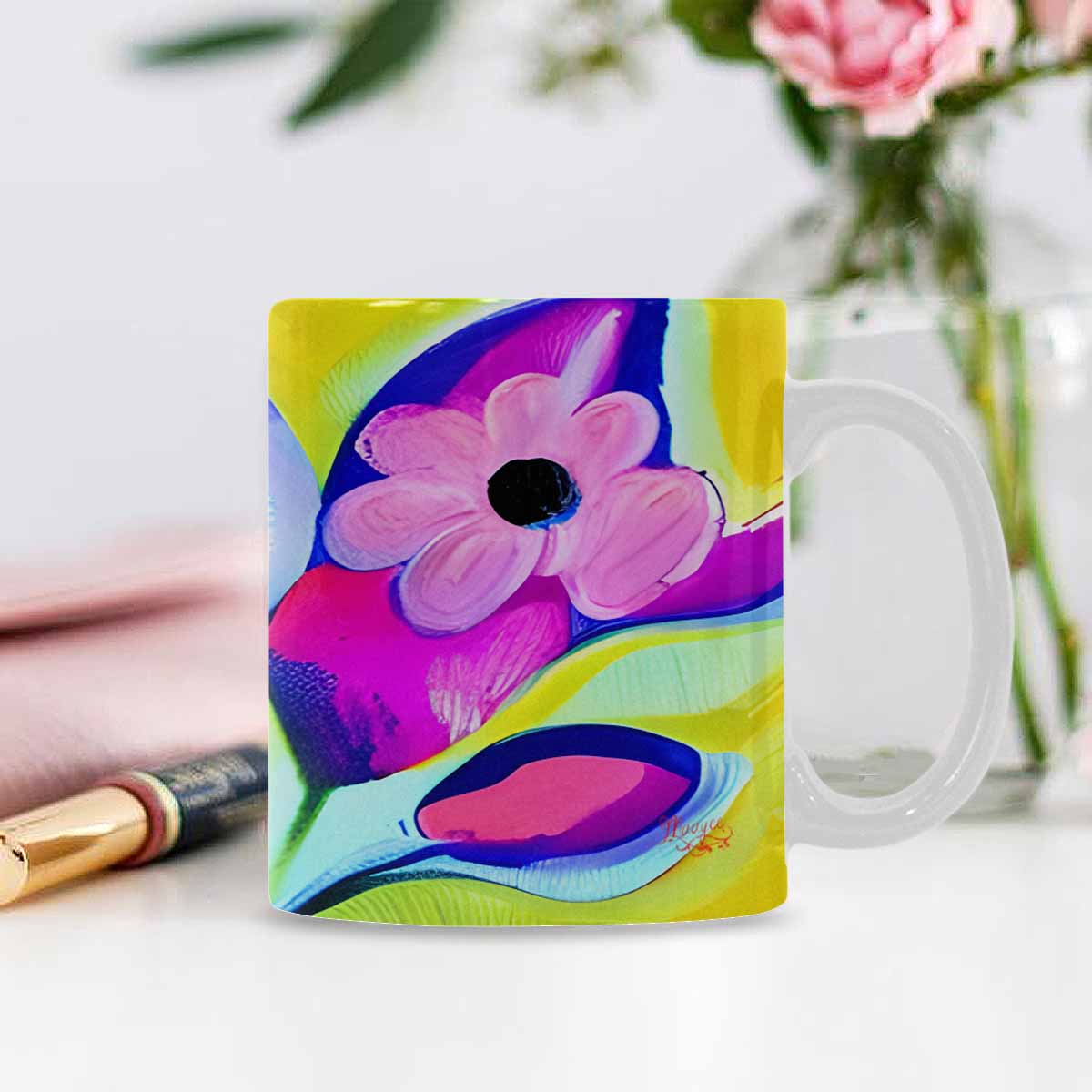 Quality Mug, coffee mug, tea cup, Bright florals, Set 1, Design 69