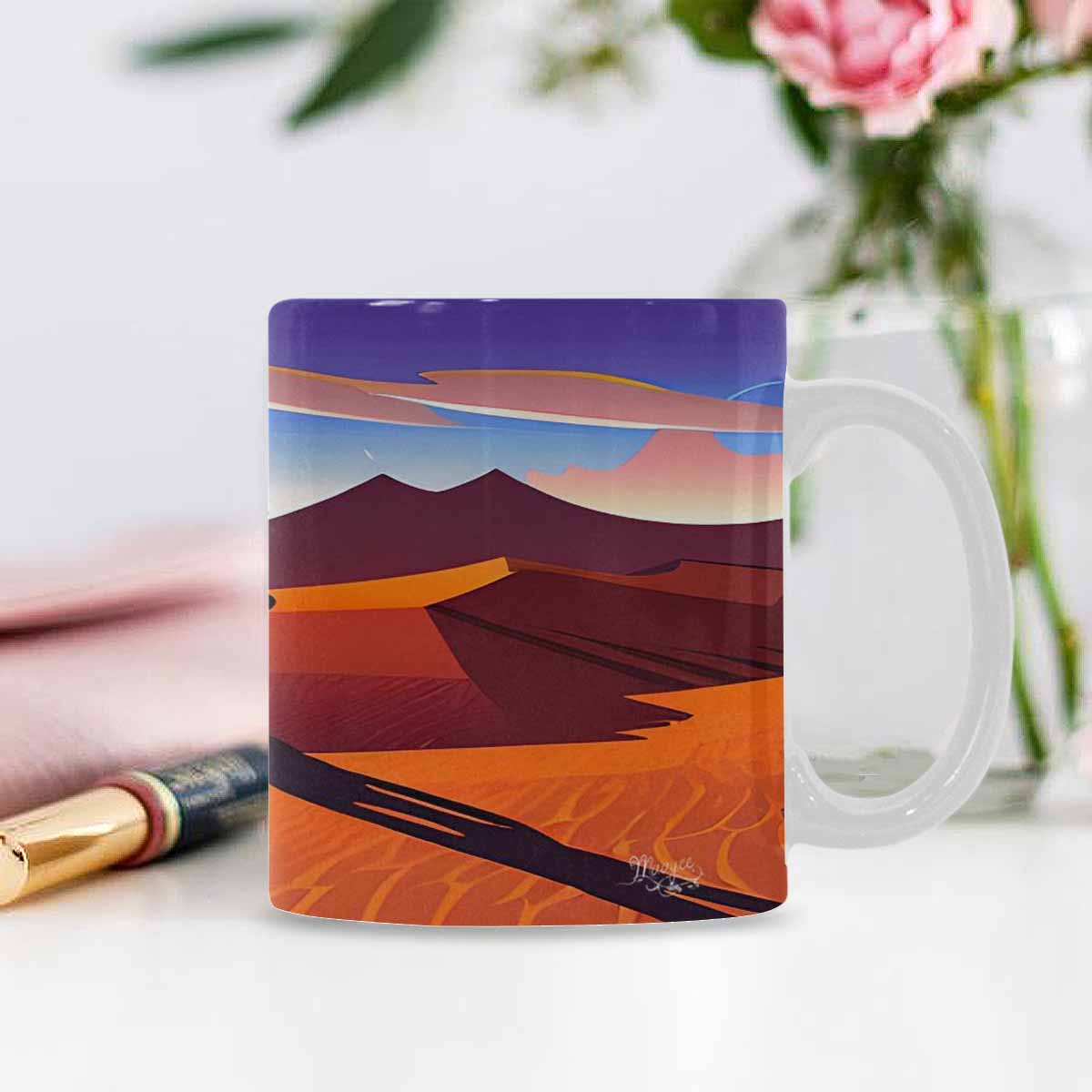 Coffee Mug, tea cup, desert scene, design 70