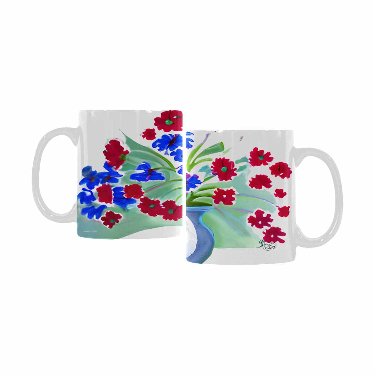 Quality Mug, coffee mug, tea cup, Bright florals, Set 1A, Design 110