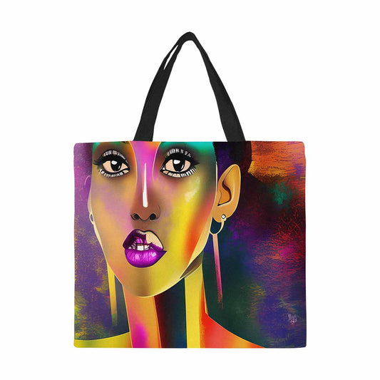 Canvas tote bag, Large, Black Faces, Set 1, design 25