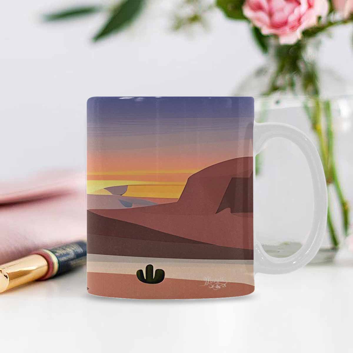 Coffee Mug, tea cup, desert scene, design 64