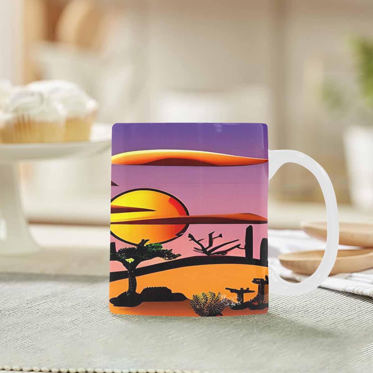 Coffee Mug, tea cup, desert scene, design 55