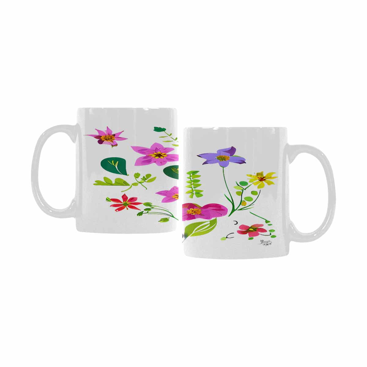Quality Mug, coffee mug, tea cup, Bright florals, Set 2, design 89