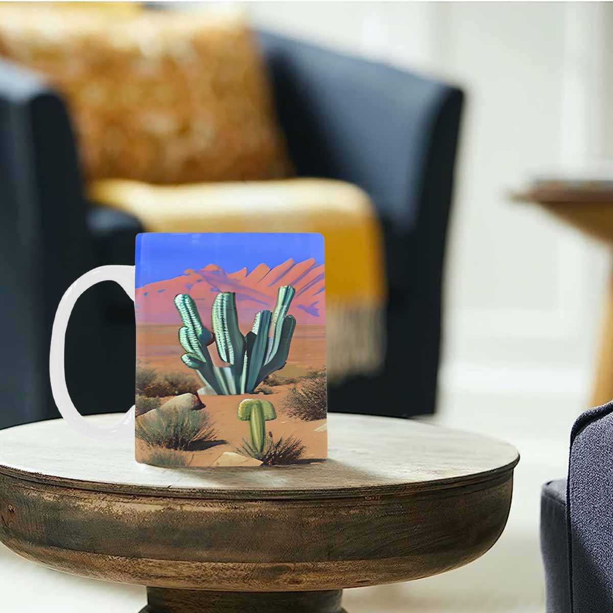 Coffee Mug, tea cup, desert scene, design 10