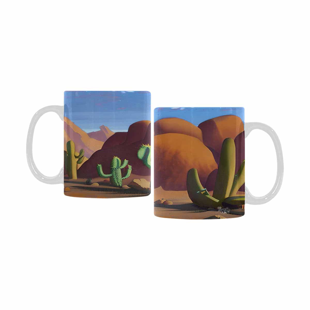 Coffee Mug, tea cup, desert scene, design 26