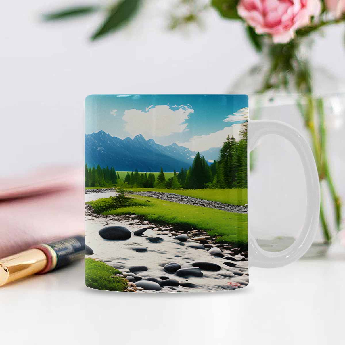 Rivers & Mountains Landscape mugs, set 1 design 6