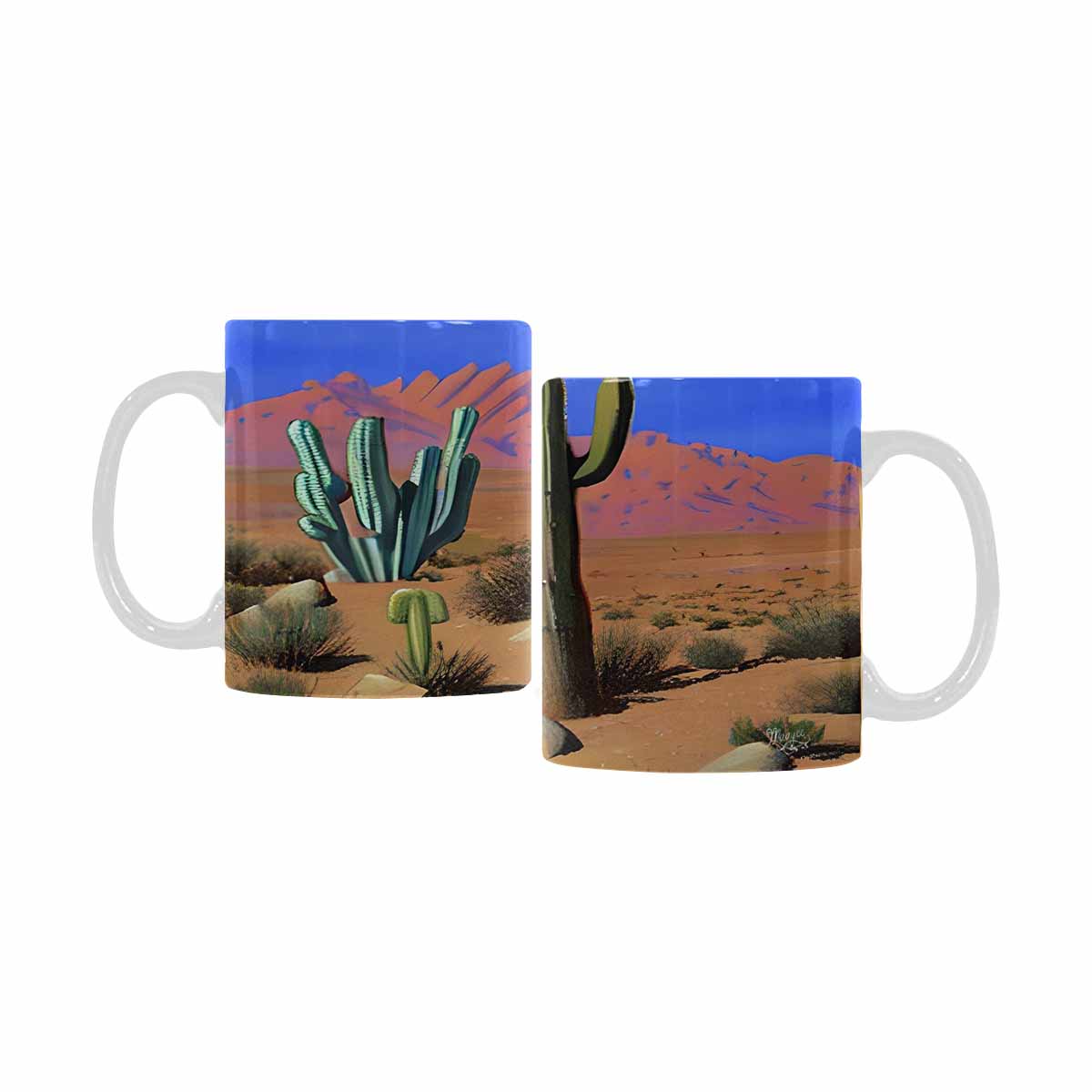 Coffee Mug, tea cup, desert scene, design 10