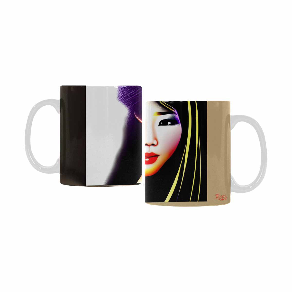 Quality Mug, coffee mug, tea cup, Asian Faces, Design 9