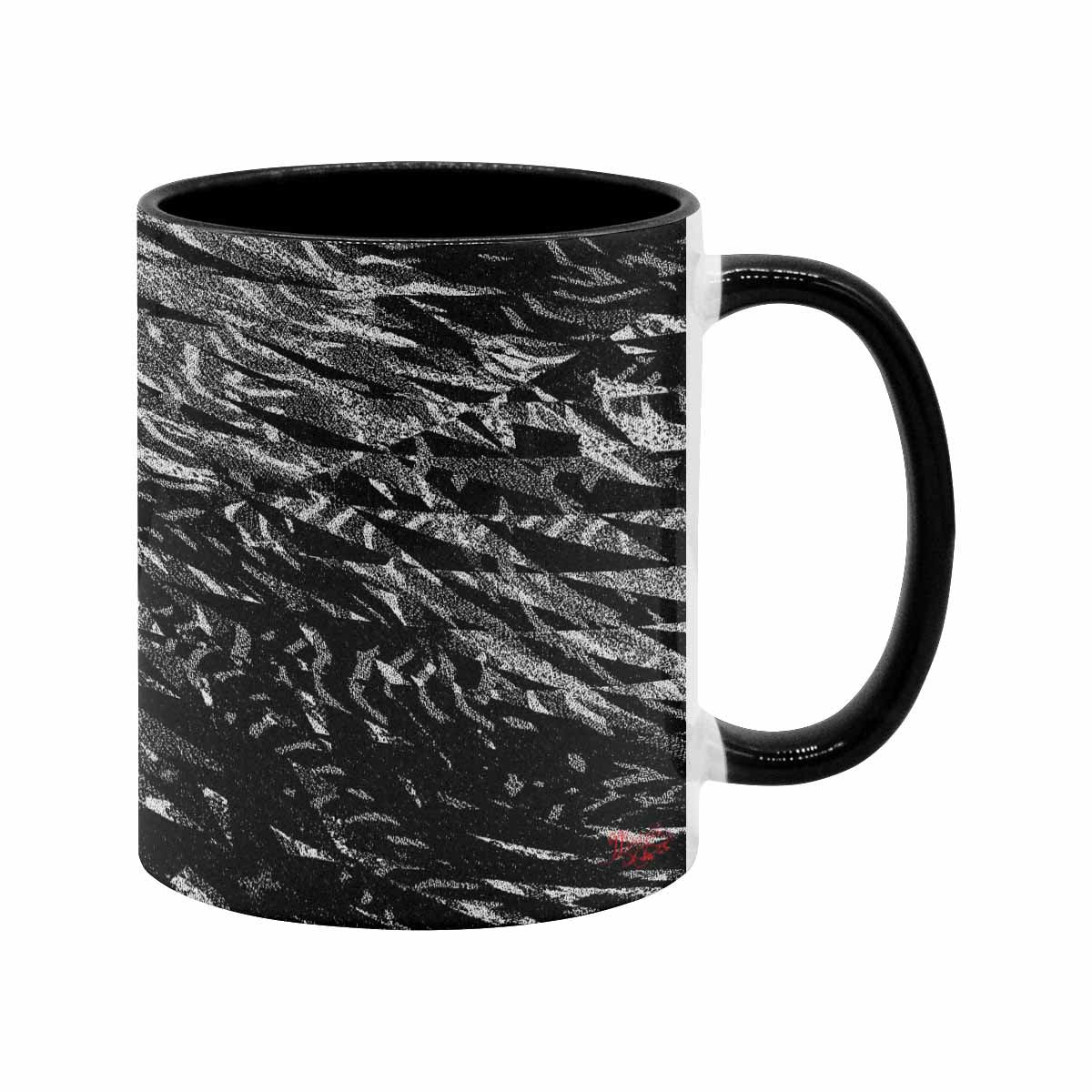 Coffee Mug, tea cup, black core, abstract, design 131