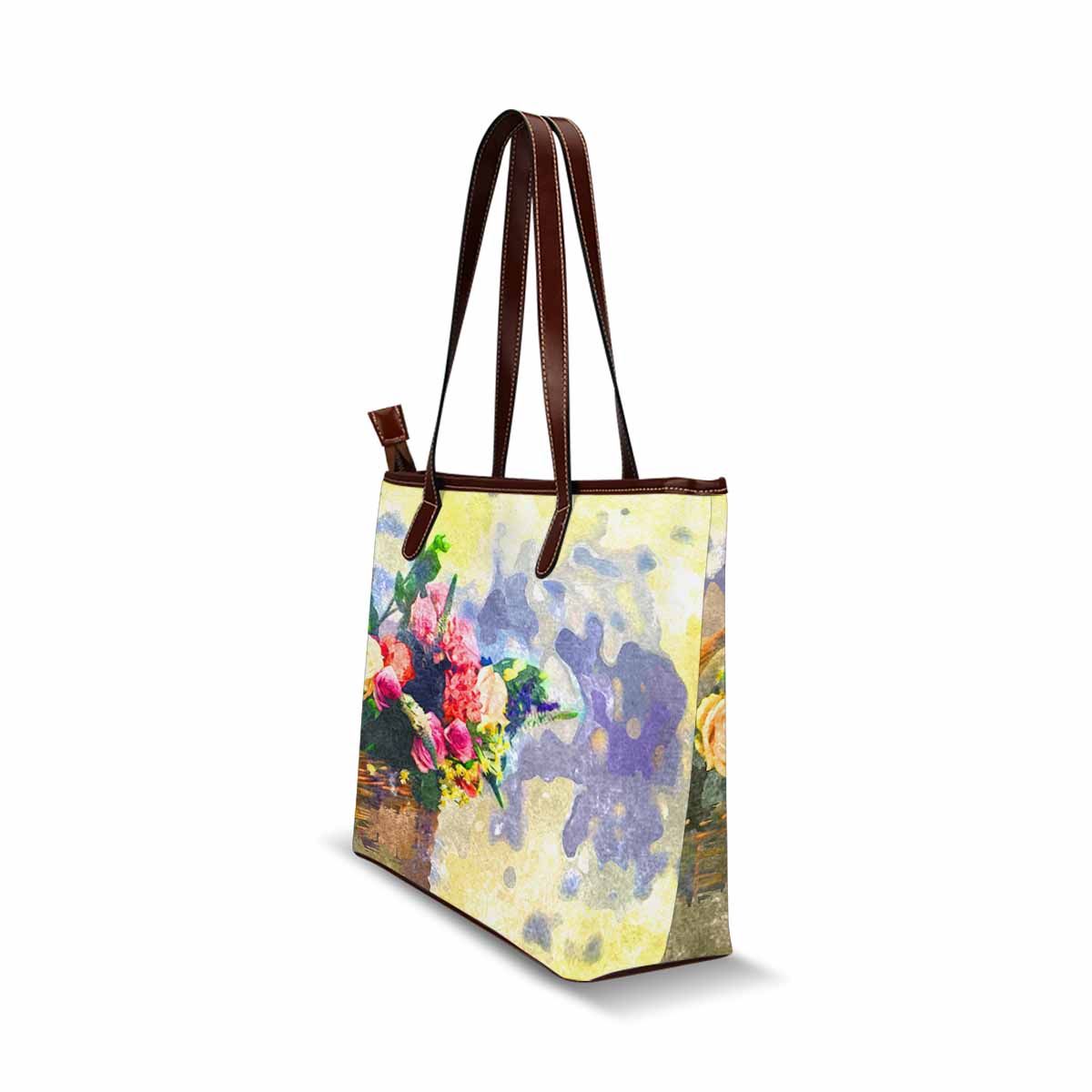 Classic Fabric handbag, watercolor floral, design 7