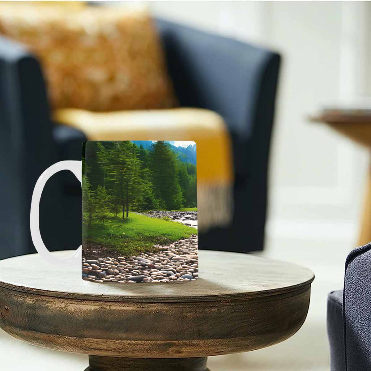 Rivers & Mountains Landscape mugs, set 1 design 6