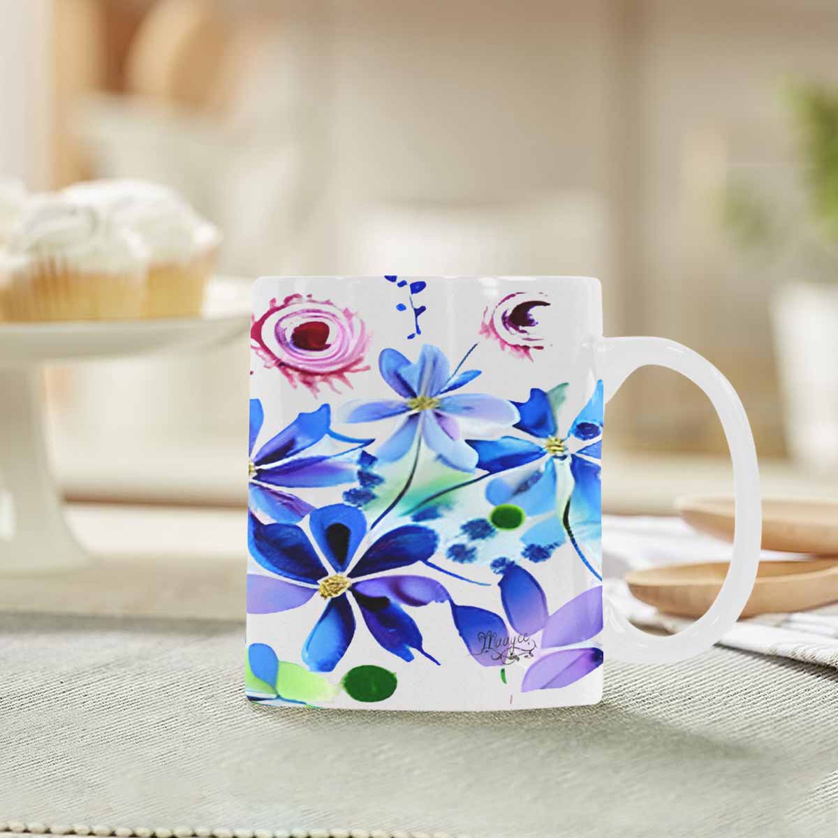 Quality Mug, coffee mug, tea cup, Bright florals, Set 1A, Design 8